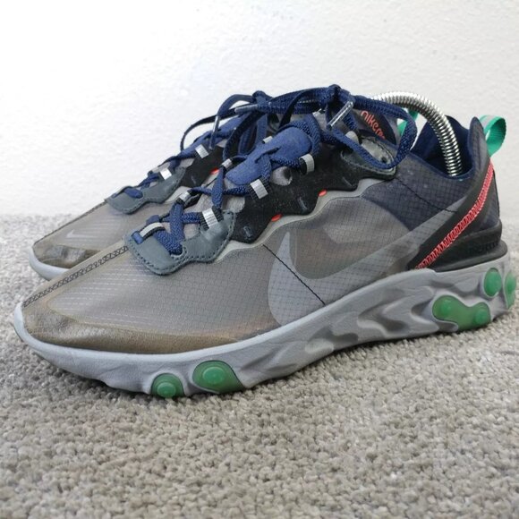 Nike React Element 87 Mens Size 7.5 Running Shoes AQ1090-005 Neptune Green 2018 - Picture 1 of 10